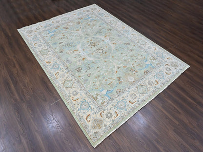 Oushak Oushak hand-knotted wool rug in Green, 9'1" x 11'10", SKU O010590 (view 3)