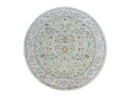 Oushak Oushak hand-knotted wool rug in Green, 10' x 10', SKU O010591