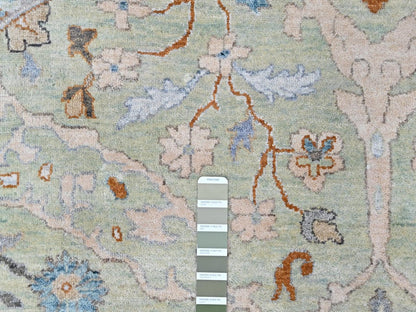 Oushak Oushak hand-knotted wool rug in Green, 10' x 10', SKU O010591 (view 4)