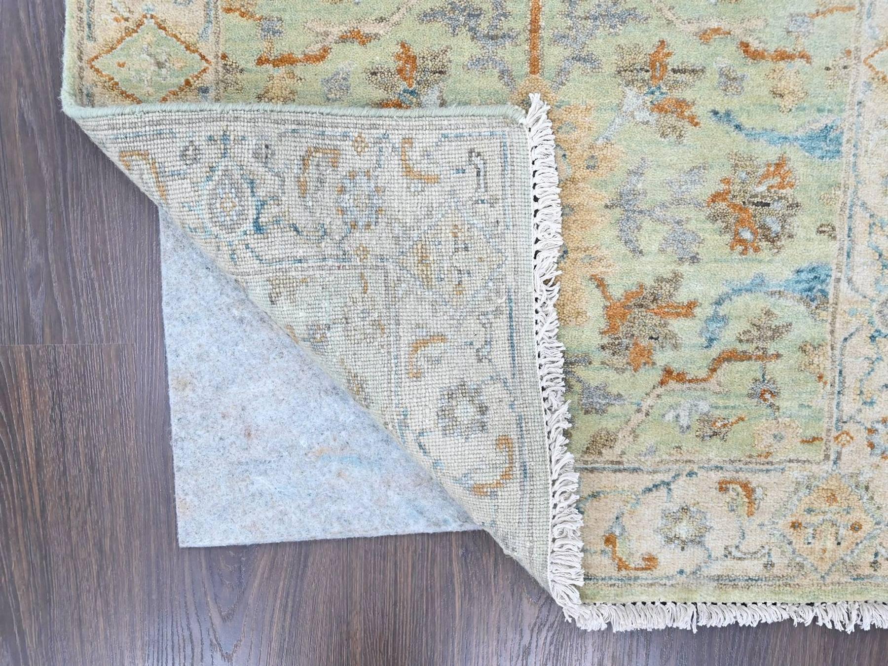 Oushak Oushak hand-knotted wool runner in Green, 2'6" x 16', SKU O010595 (view 3)