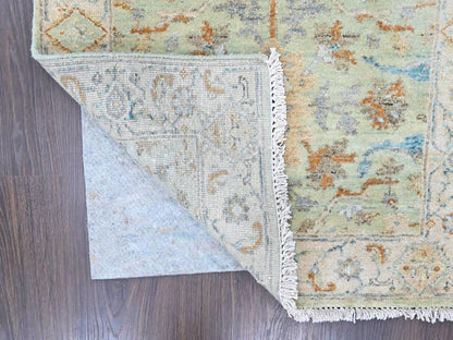 Oushak Oushak hand-knotted wool runner in Green, 2'6" x 16', SKU O010595 (view 3)