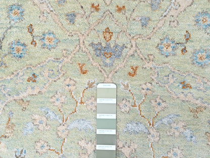 Oushak Oushak hand-knotted wool runner in Green, 2'6" x 16', SKU O010595 (view 4)