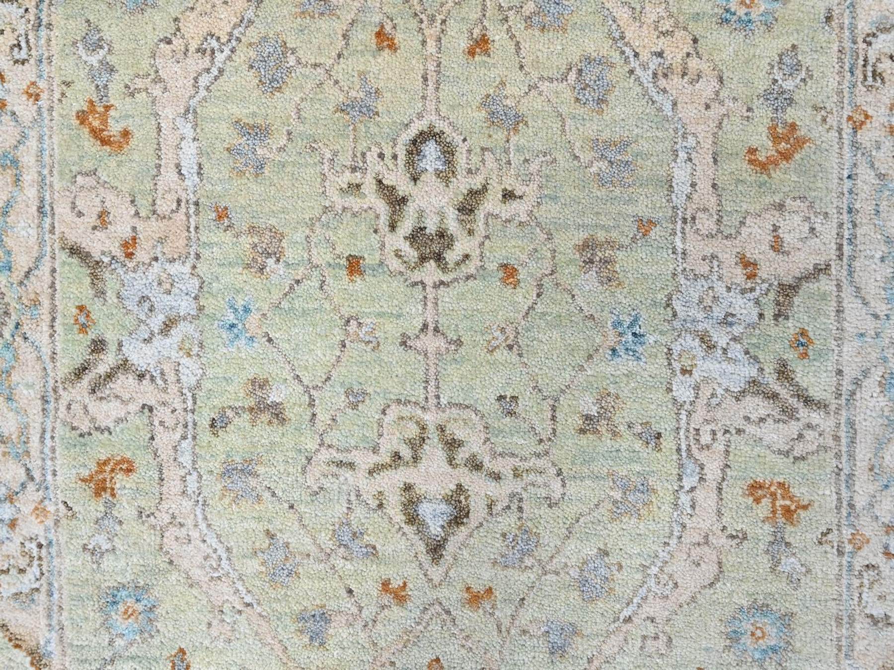 Oushak Oushak hand-knotted wool runner in Green, 2'6" x 16', SKU O010595 (view 5)