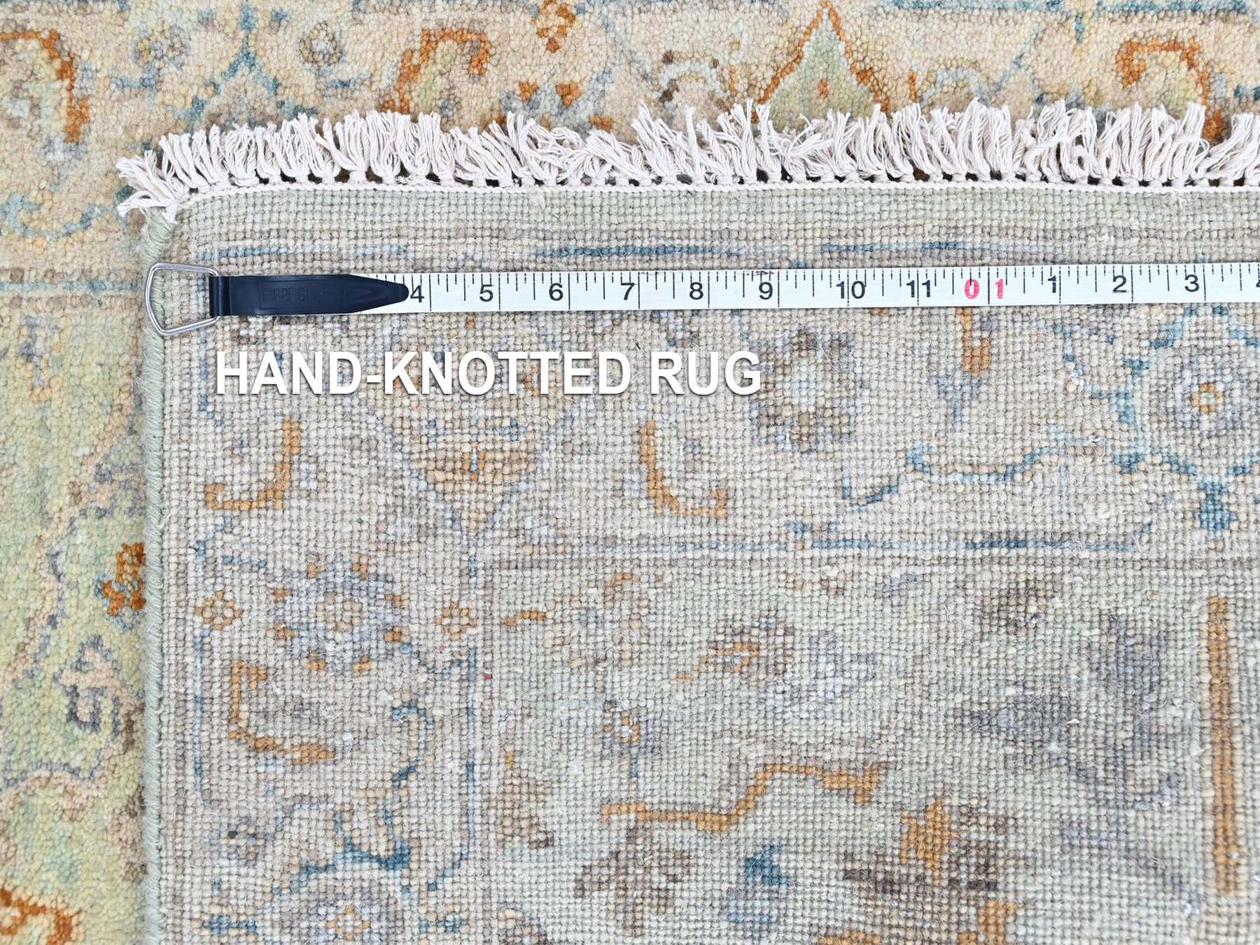 Oushak Oushak hand-knotted wool runner in Green, 2'6" x 16', SKU O010595 (view 8)