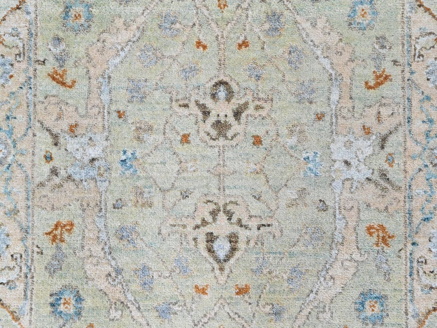Oushak Oushak hand-knotted wool runner in Green, 2'6" x 18'3", SKU O010596 (view 5)