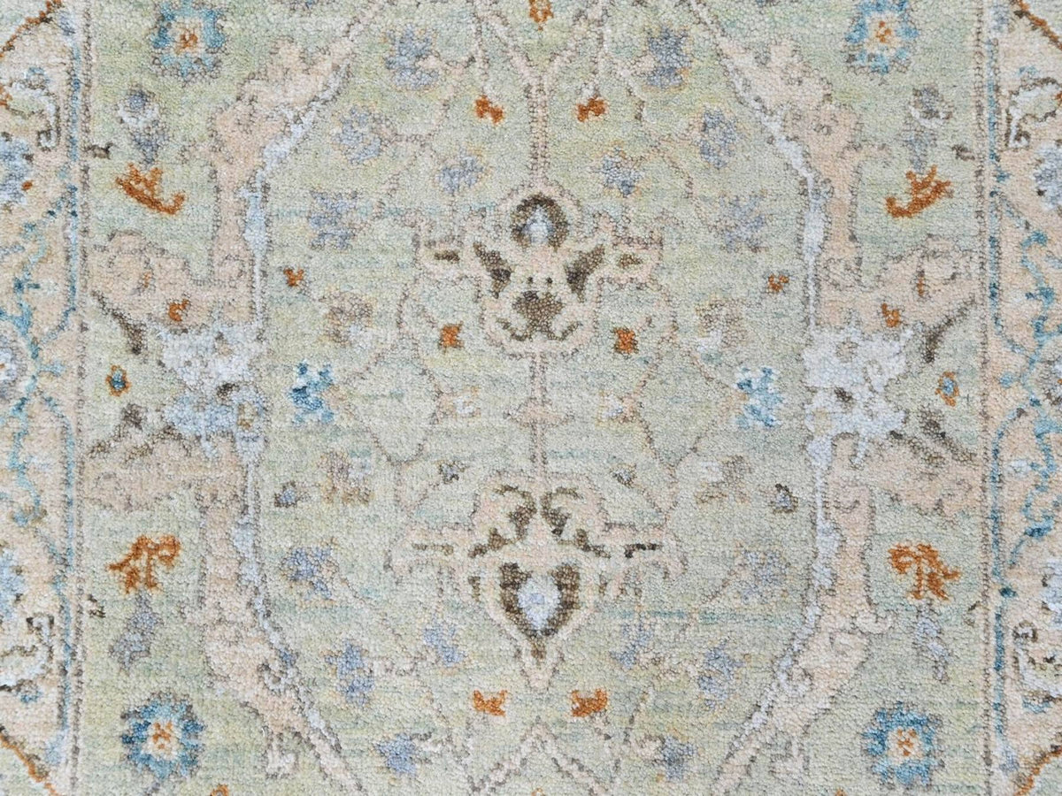 Oushak Oushak hand-knotted wool runner in Green, 2'6" x 18'3", SKU O010596 (view 5)
