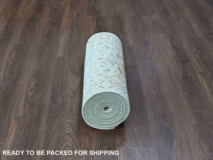 Oushak Oushak hand-knotted wool runner in Green, 2'6" x 18'3", SKU O010596 (view 6)