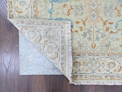 Oushak Oushak hand-knotted wool runner in Green, 4' x 8', SKU O010597 (view 3)