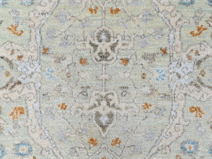 Oushak Oushak hand-knotted wool runner in Green, 4' x 8', SKU O010597 (view 5)