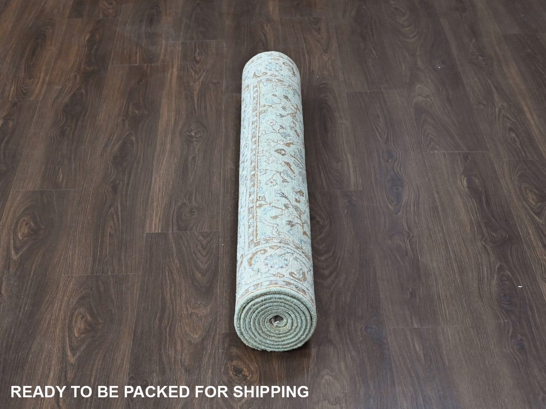 Oushak Oushak hand-knotted wool runner in Green, 4' x 8', SKU O010597 (view 6)