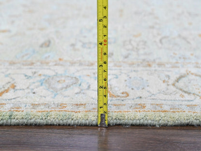 Oushak Oushak hand-knotted wool runner in Green, 4' x 8', SKU O010597 (view 7)