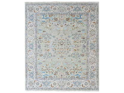 Oushak Oushak hand-knotted wool rug in Green, 8'1" x 9'10", SKU O010598