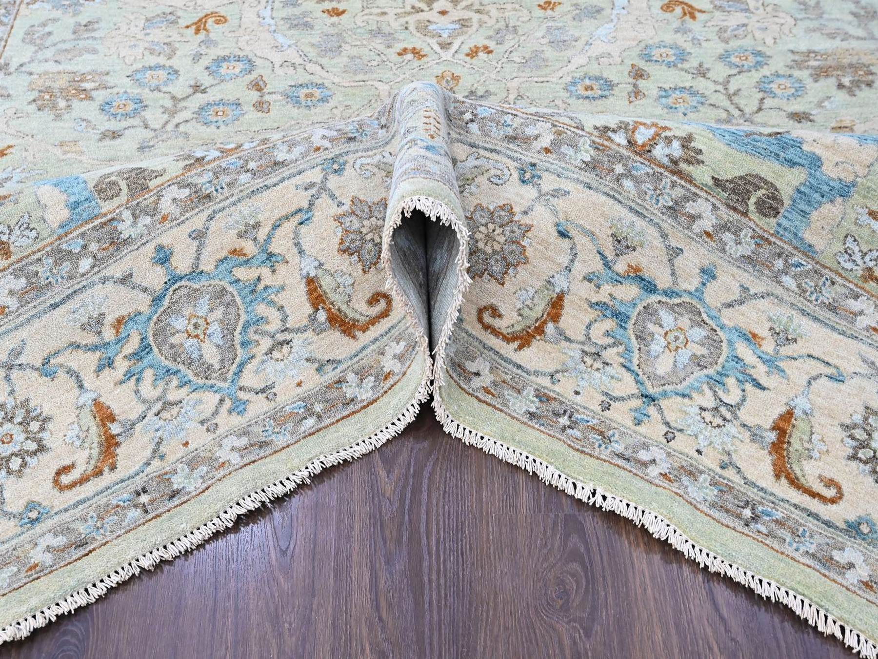 Oushak Oushak hand-knotted wool rug in Green, 8'1" x 9'10", SKU O010598 (view 5)