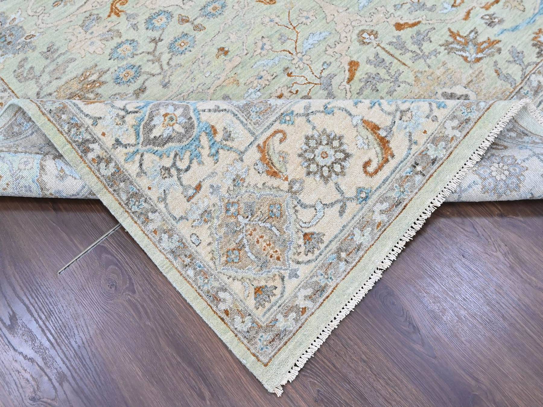 Oushak Oushak hand-knotted wool rug in Green, 8'1" x 9'10", SKU O010598 (view 6)