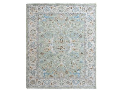 Oushak Oushak hand-knotted wool rug in Green, 9'2" x 11'10", SKU O010599