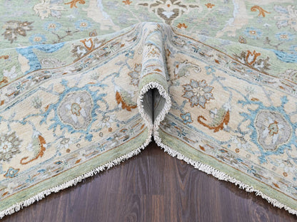 Oushak Oushak hand-knotted wool rug in Green, 9'2" x 11'10", SKU O010599 (view 5)