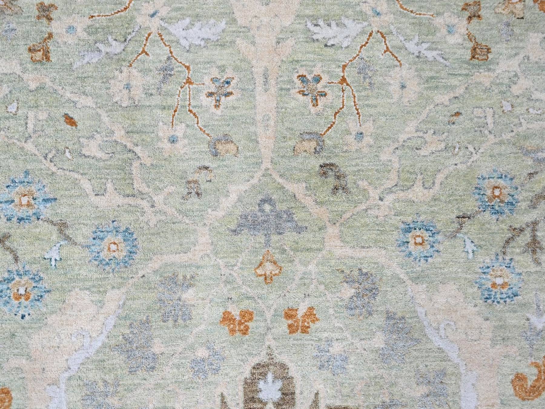 Oushak Oushak hand-knotted wool rug in Green, 9'2" x 11'10", SKU O010599 (view 8)