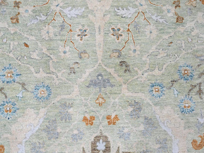 Oushak Oushak hand-knotted wool rug in Green, 9'2" x 11'10", SKU O010599 (view 8)