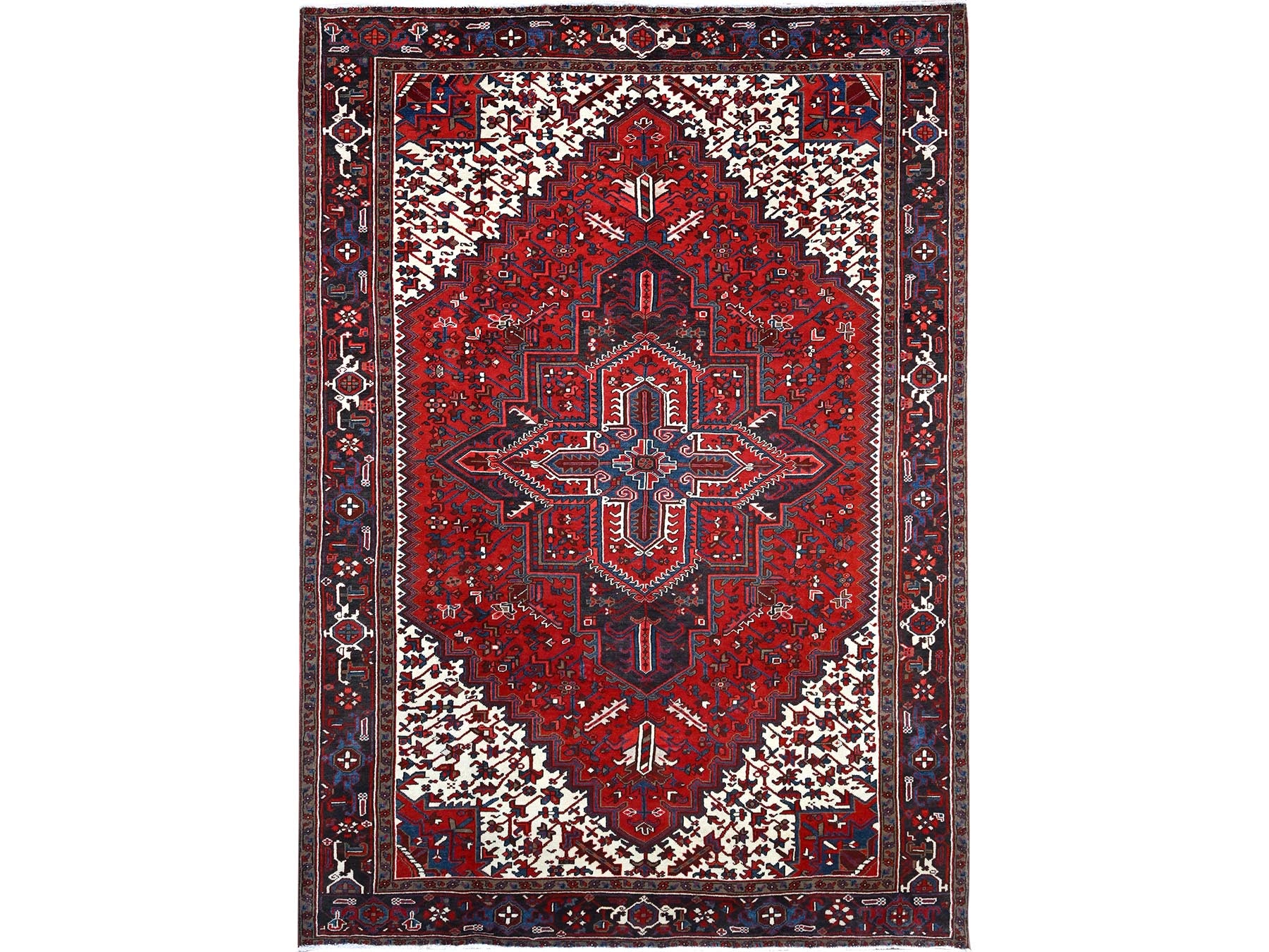 Heriz Traditional hand-knotted wool rug in Red, 7'9" x 10'8", SKU O0105