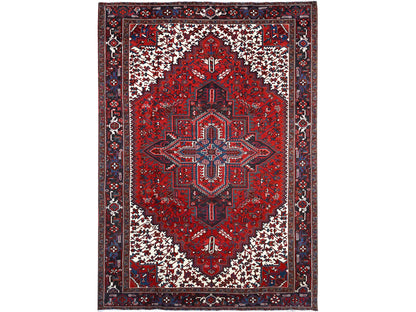 Red 7'9" x 10'8" Traditional Hand knotted Wool Rug - Sku: O0105