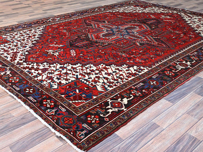 Red 7'9" x 10'8" Traditional Hand knotted Wool Rug - Sku: O0105