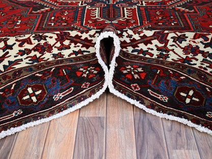 Red 7'9" x 10'8" Traditional Hand knotted Wool Rug - Sku: O0105