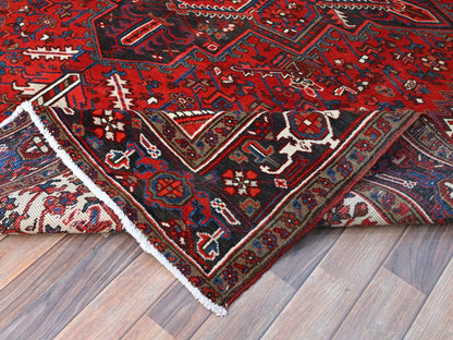 Red 7'9" x 10'8" Traditional Hand knotted Wool Rug - Sku: O0105