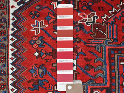 Red 7'9" x 10'8" Traditional Hand knotted Wool Rug - Sku: O0105