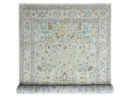 Oushak Oushak hand-knotted wool rug in Green, 10' x 13'10", SKU O010600
