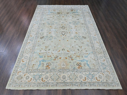 Oushak Oushak hand-knotted wool rug in Green, 10' x 13'10", SKU O010600 (view 2)