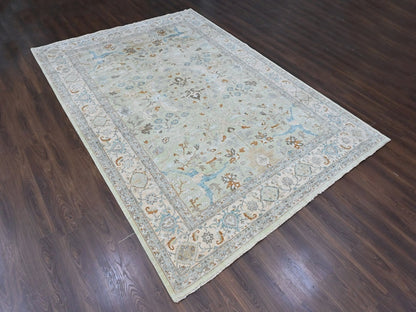Oushak Oushak hand-knotted wool rug in Green, 10' x 13'10", SKU O010600 (view 3)