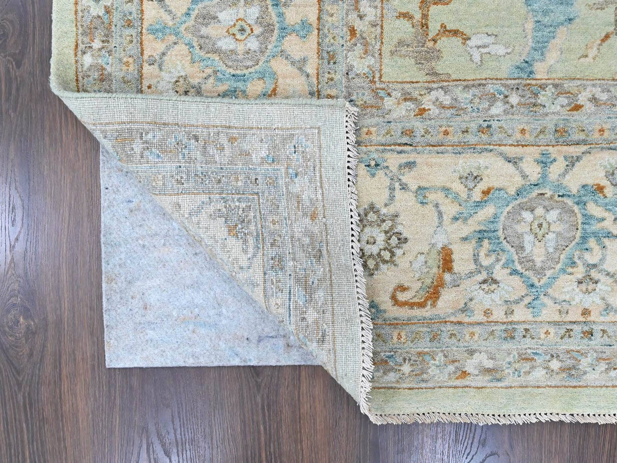 Oushak Oushak hand-knotted wool rug in Green, 10' x 13'10", SKU O010600 (view 4)