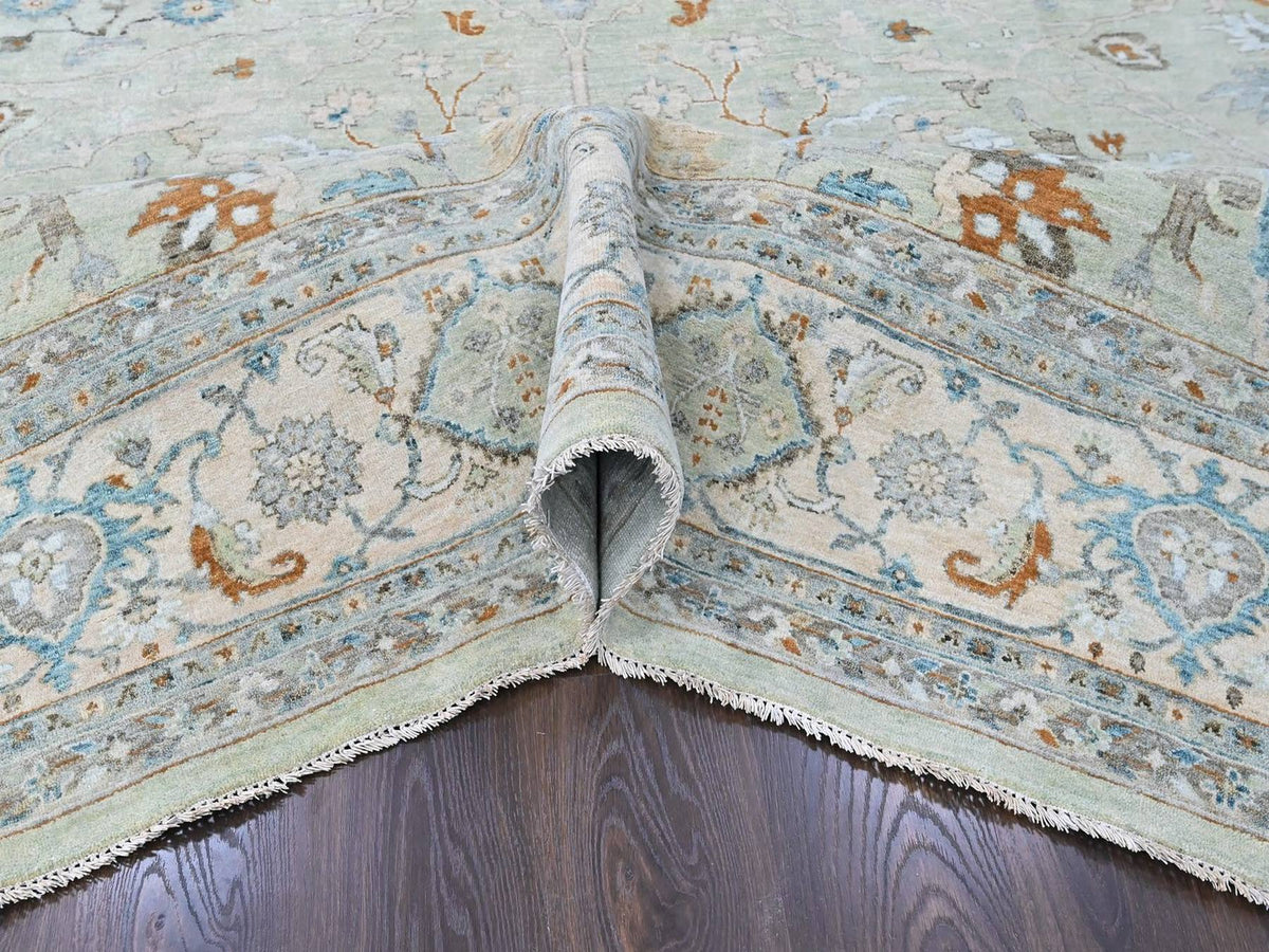 Oushak Oushak hand-knotted wool rug in Green, 10' x 13'10", SKU O010600 (view 5)