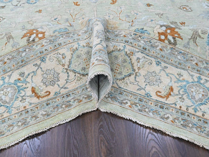 Oushak Oushak hand-knotted wool rug in Green, 10' x 13'10", SKU O010600 (view 5)