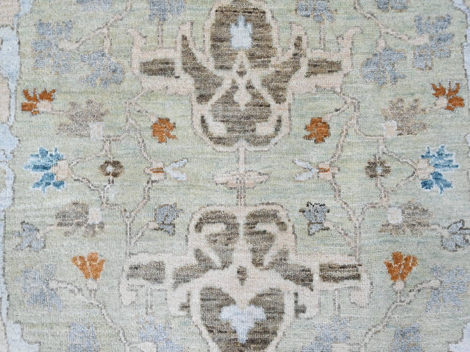 Oushak Oushak hand-knotted wool rug in Green, 10' x 13'10", SKU O010600 (view 8)