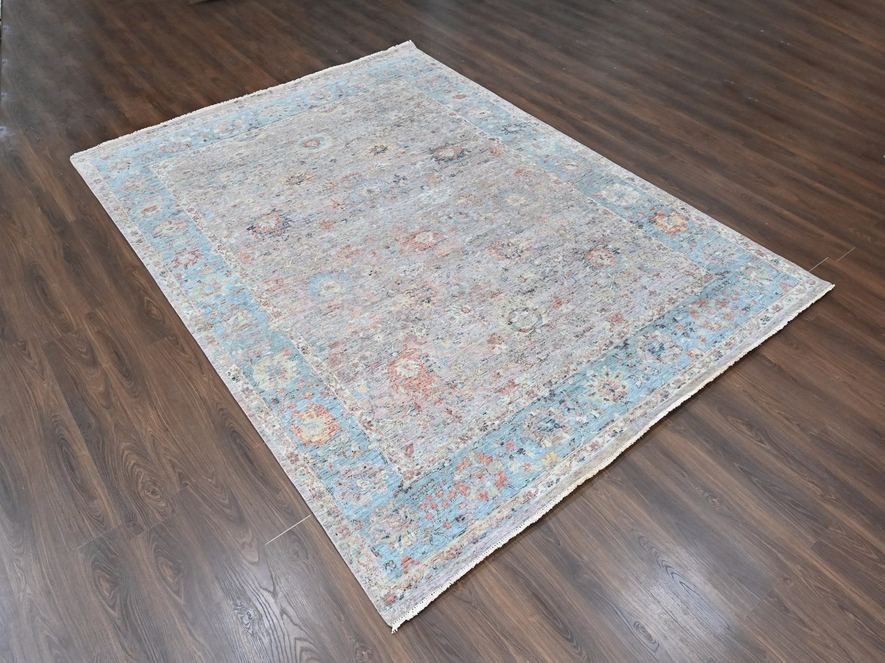 Ziegler Oushak hand-knotted wool rug in Pink, 9' x 12', SKU O010601 (view 3)
