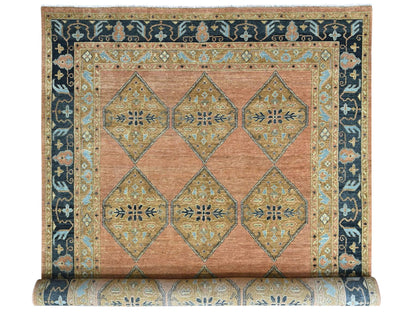 Tribal hand-knotted wool rug in Orange, 9'2" x 13'5", SKU O010602