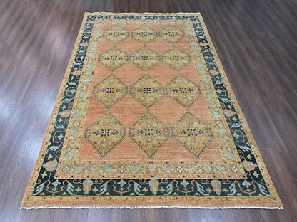 Tribal hand-knotted wool rug in Orange, 9'2" x 13'5", SKU O010602 (view 2)