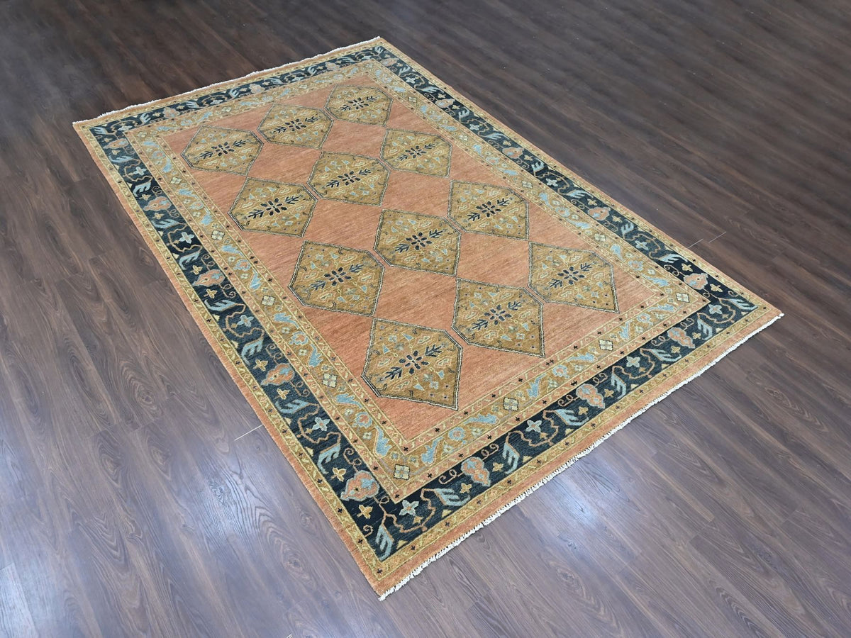 Tribal hand-knotted wool rug in Orange, 9'2" x 13'5", SKU O010602 (view 3)