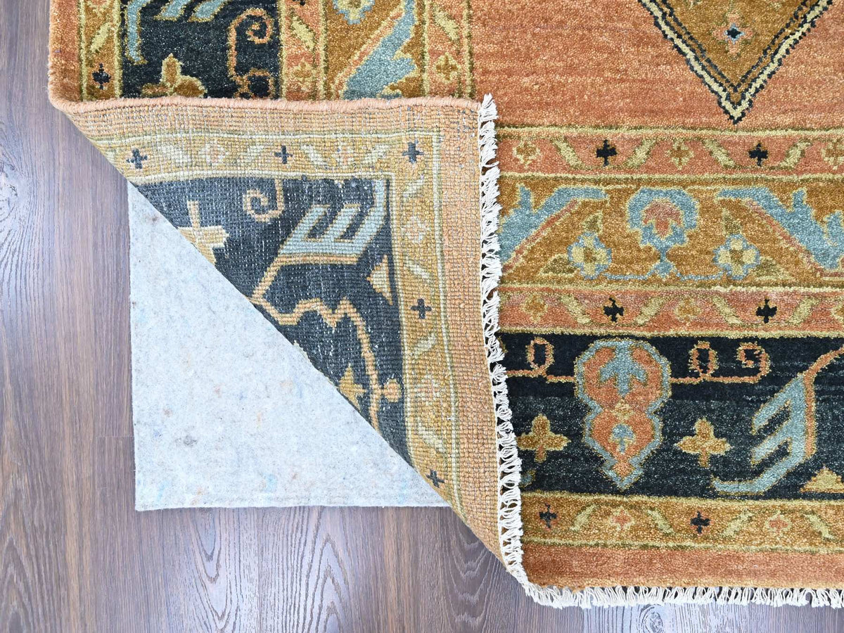 Tribal hand-knotted wool rug in Orange, 9'2" x 13'5", SKU O010602 (view 4)