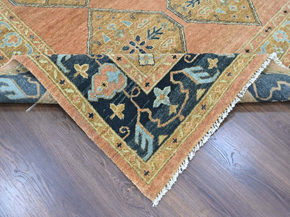 Tribal hand-knotted wool rug in Orange, 9'2" x 13'5", SKU O010602 (view 6)