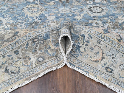 Persian Oushak hand-knotted wool rug in Blue, 7'7" x 9'9", SKU O010603 (view 5)