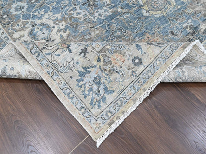 Persian Oushak hand-knotted wool rug in Blue, 7'7" x 9'9", SKU O010603 (view 6)