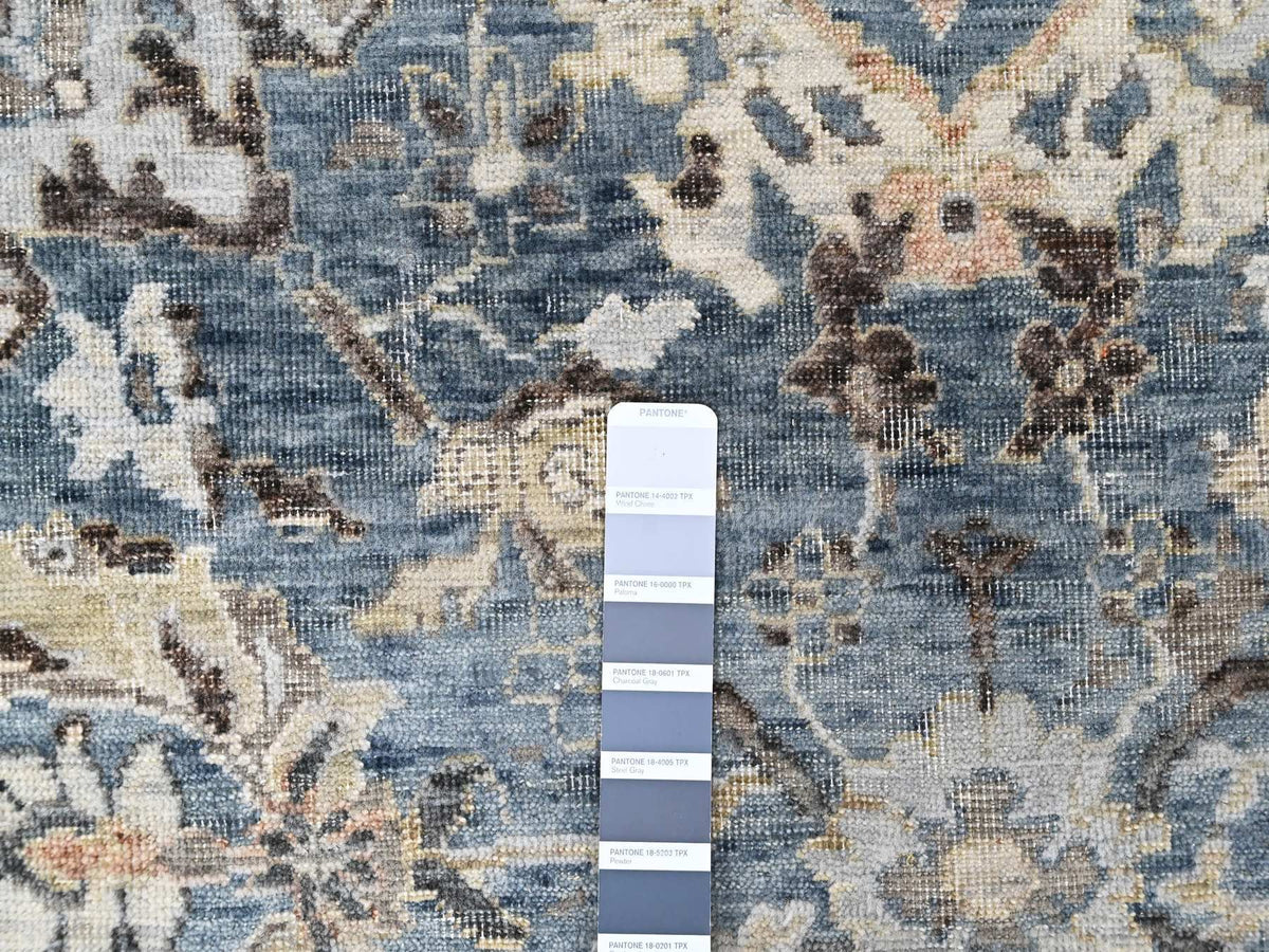 Persian Oushak hand-knotted wool rug in Blue, 7'7" x 9'9", SKU O010603 (view 7)