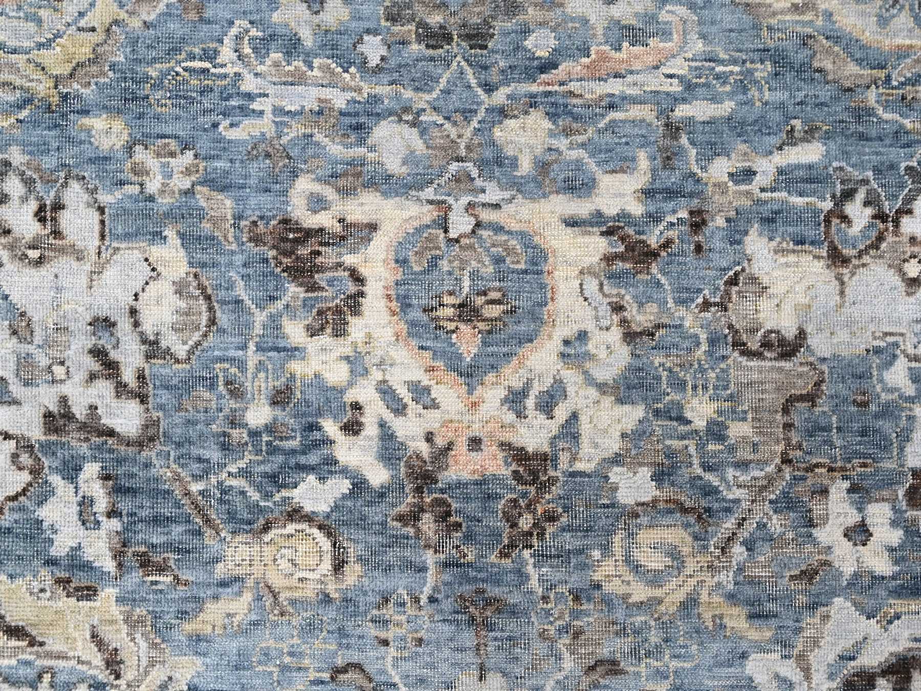 Persian Oushak hand-knotted wool rug in Blue, 7'7" x 9'9", SKU O010603 (view 8)
