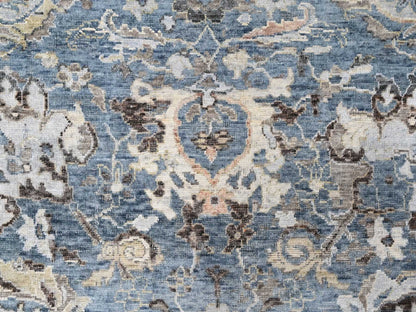 Persian Oushak hand-knotted wool rug in Blue, 7'7" x 9'9", SKU O010603 (view 8)