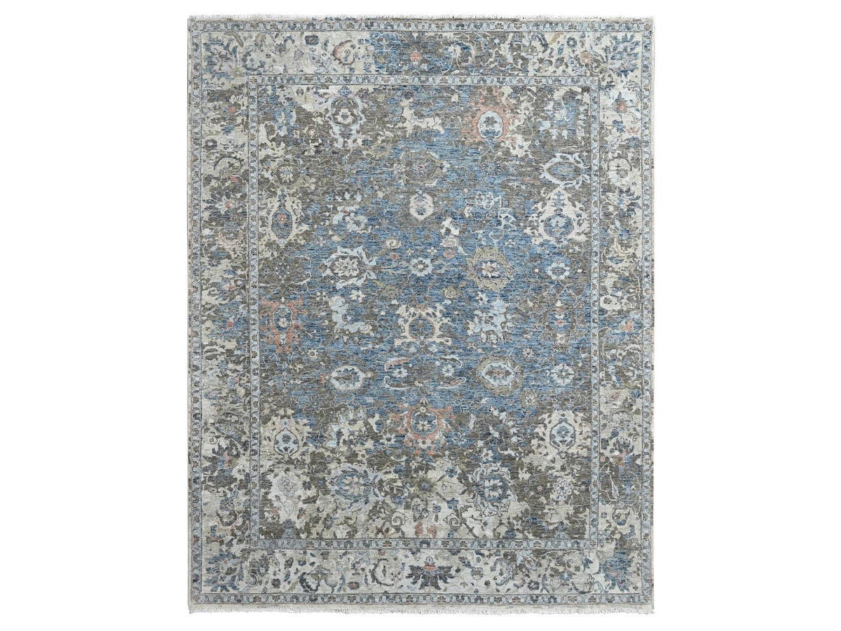 Persian Oushak hand-knotted wool rug in Blue, 8'3" x 11'1", SKU O010604