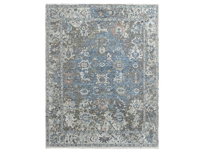 Persian Oushak hand-knotted wool rug in Blue, 8'3" x 11'1", SKU O010604