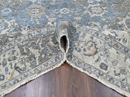 Persian Oushak hand-knotted wool rug in Blue, 8'3" x 11'1", SKU O010604 (view 5)