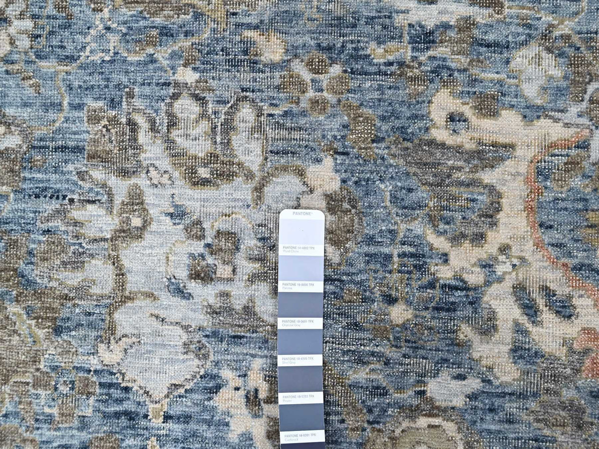 Persian Oushak hand-knotted wool rug in Blue, 8'3" x 11'1", SKU O010604 (view 7)
